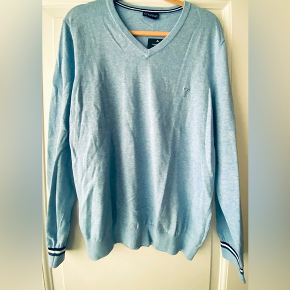 GOLFINO Men's Light Blue V-Neck Sweater - Picture 1 of 6